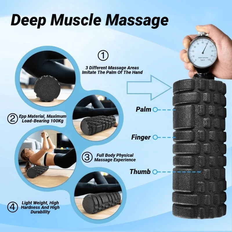 Core Muscle Recovery Foam Roller, 33cm Durable Massage Tool