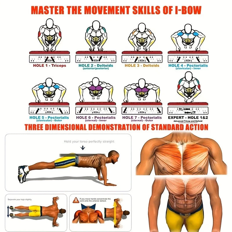 Foldable Push-Up Bars for Chest, Arms, and Core Training